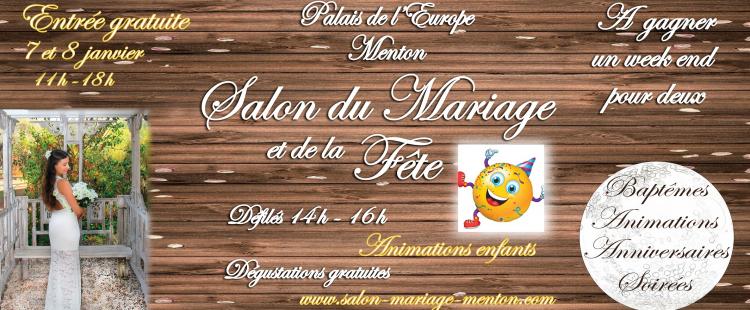 Salon du Mariage et de la Fête samedi 07 et dimanche 08 janvier 2023 à  Menton
